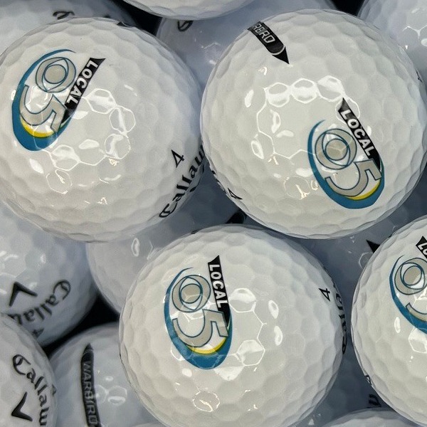 Callaway logo golf balls printed with a full-color bracket design