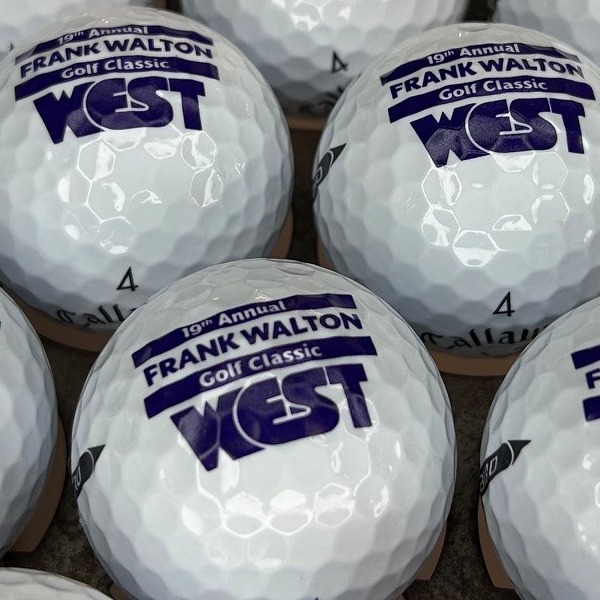 Custom tournament golf balls printed for a golf event