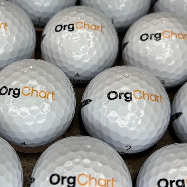 Custom logo golf balls featuring multicolor company branding