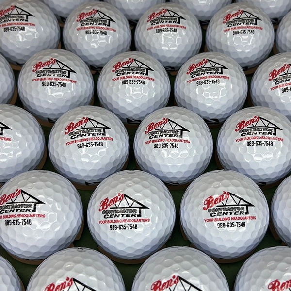 Logo golf balls custom printed for a golf tournament event