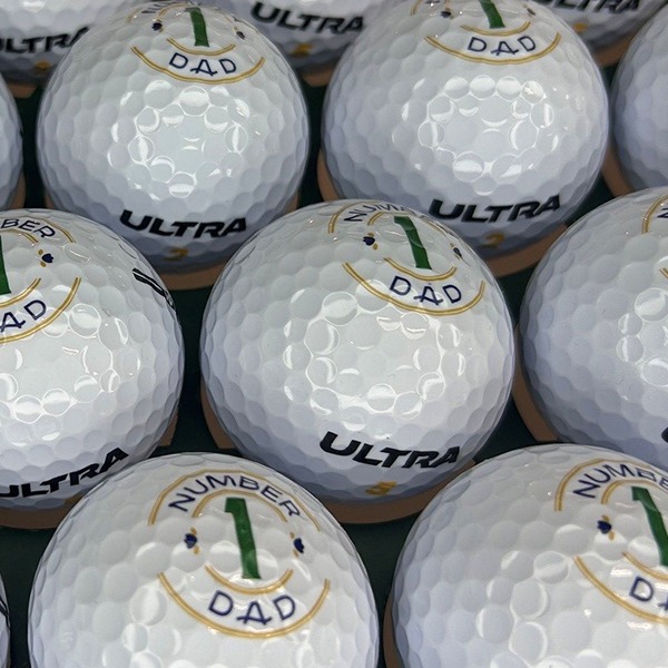 Personalized Number 1 Dad golf balls for a Father’s Day gift