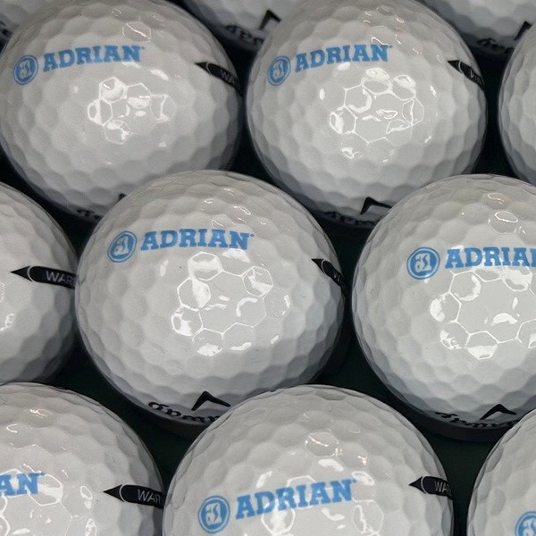 Custom logo golf balls printed with blue company branding