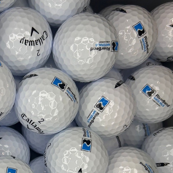 Callaway custom golf balls printed with a blue company logo