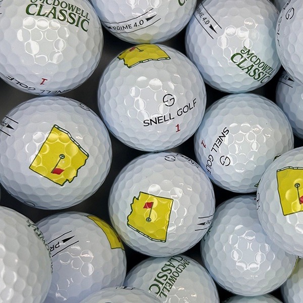 Snell custom golf balls printed for a golf tournament