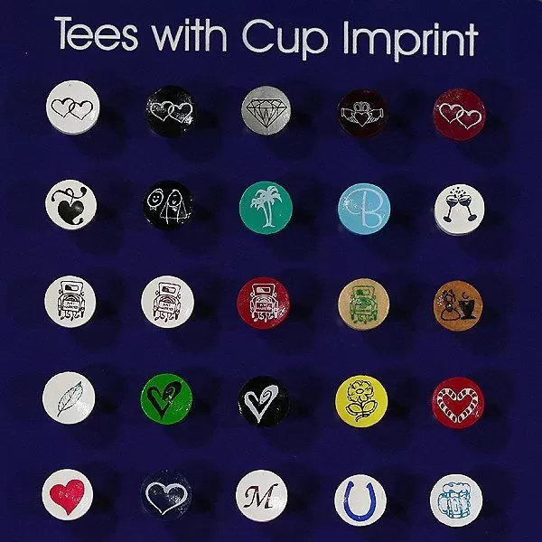 Wedding cup imprint designs for custom golf tees