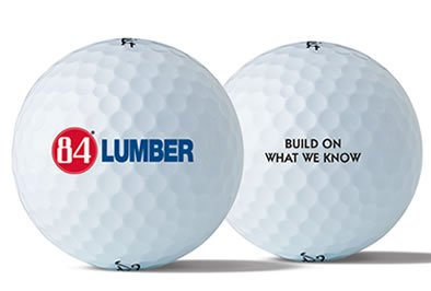 Examples of custom logo golf balls personalized with an imprinted design