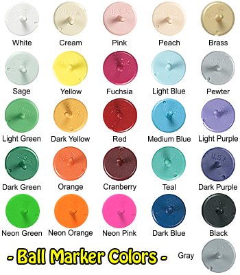 Color selection for plastic ball markers