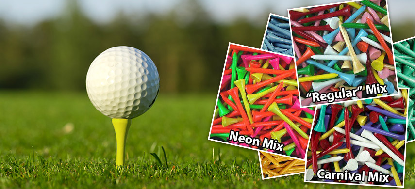 Bulk golf tees with mixes of colors