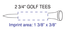 Golf Tee Imprint Area 2 3/4