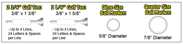 Golf Tee Imprint Areas